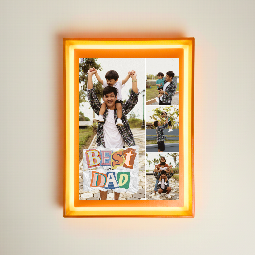 Float A4 Frame for Dad – Classic Wooden 12x8 inch Gift