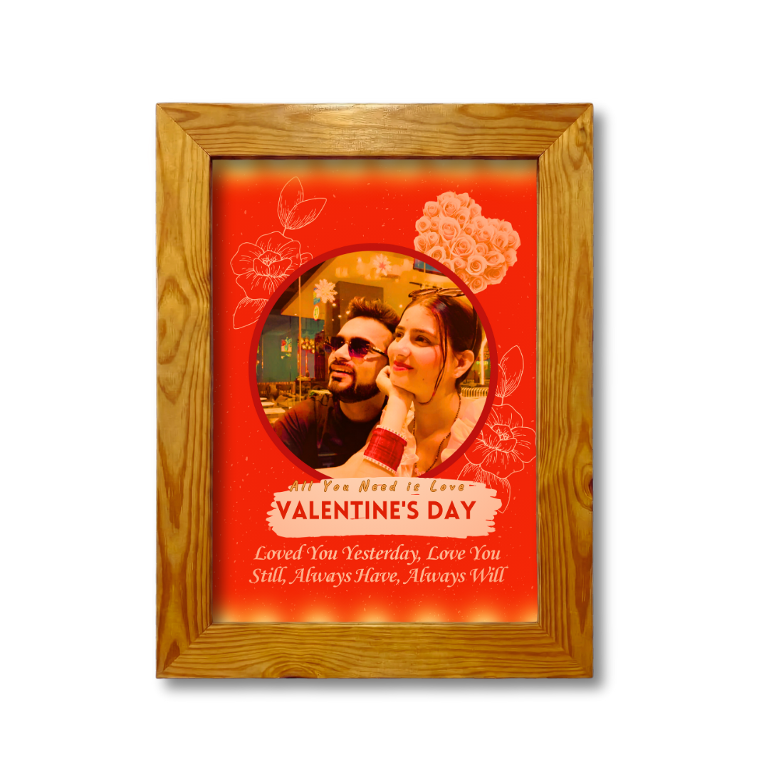 Valentine Special LED Backlit Wooden Frame