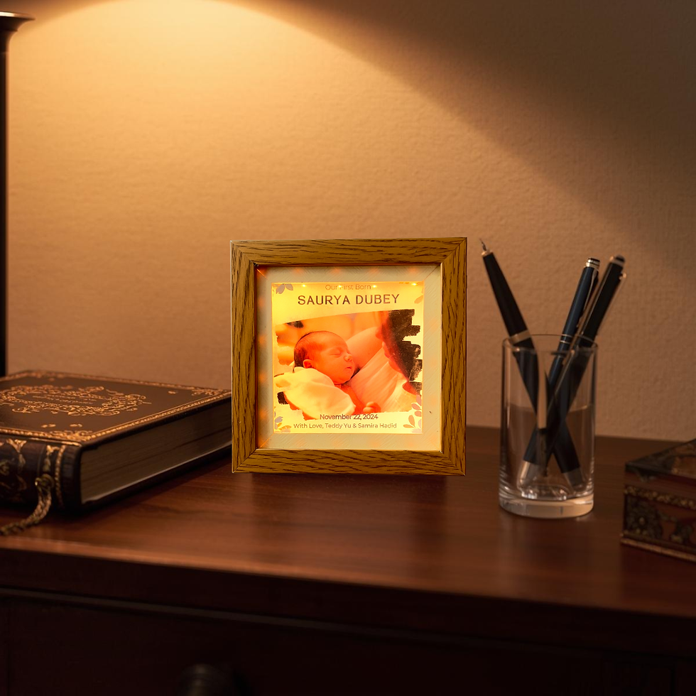 Thumbnail: Personalised Baby Photo Frame – Mini Shadow Box Style