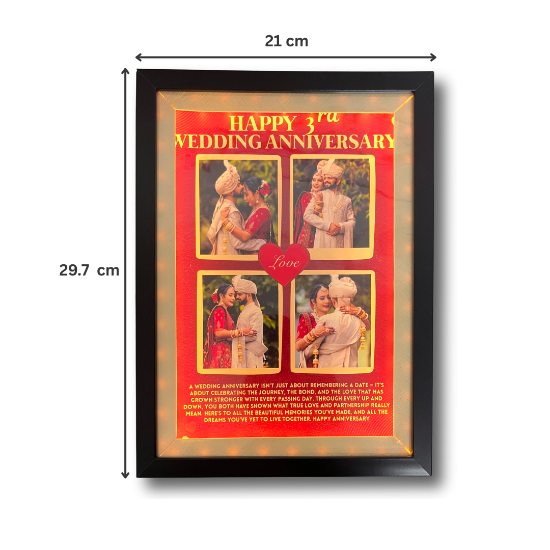 Anniversary Memory Shadow Box Frame – Personalized A4 Wall Gift