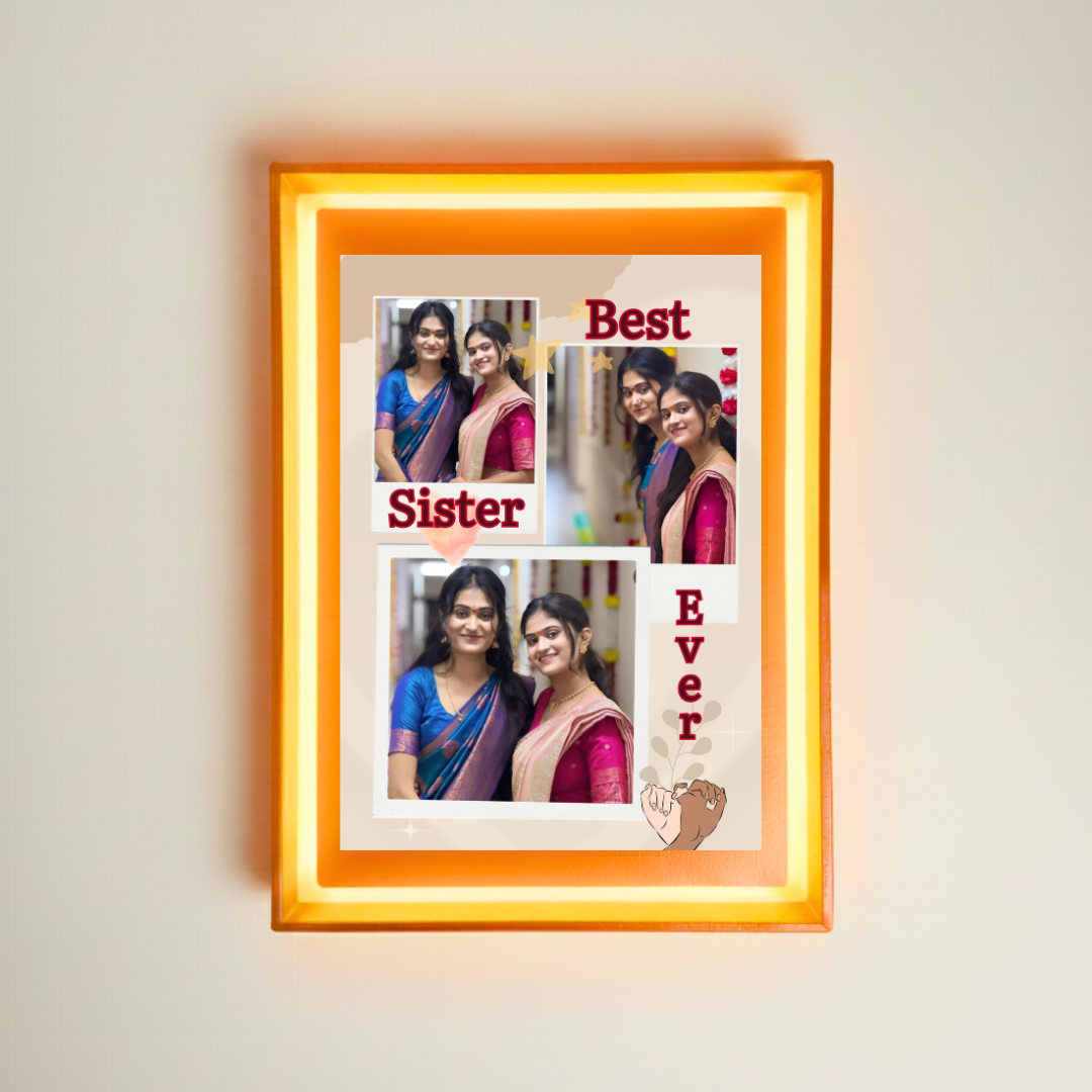 Floating Wooden Gift Frame – Sister 12x8 inch