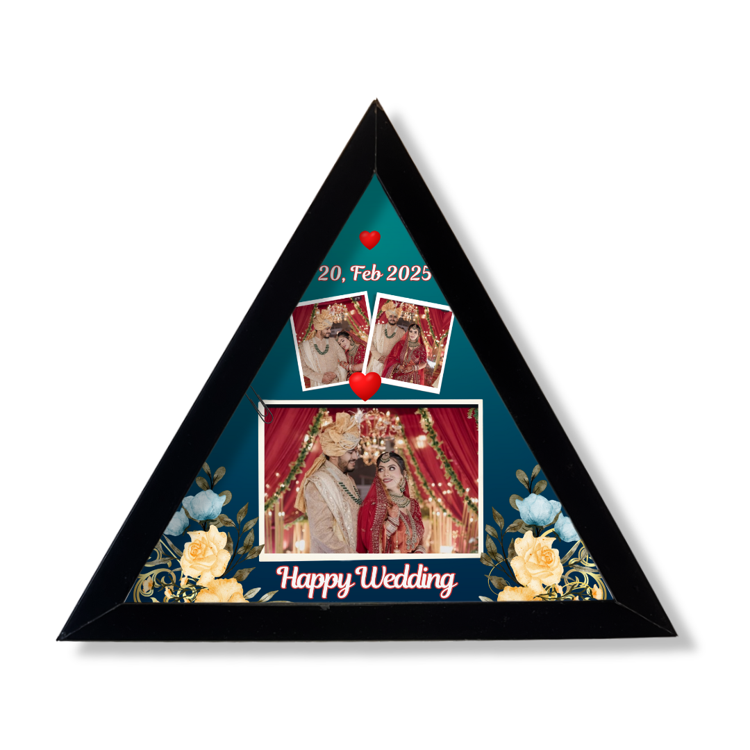 Photo Frame for Marriage Gift – Custom Triangle Style