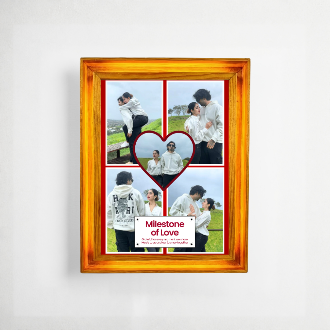 Love Anniversary Gift Wooden Float A4 Frame Dating Milestone