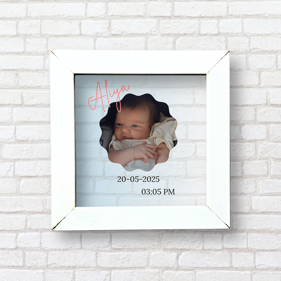 Thumbnail: Mini Baby Transparent Frame – Birth Detail Gift