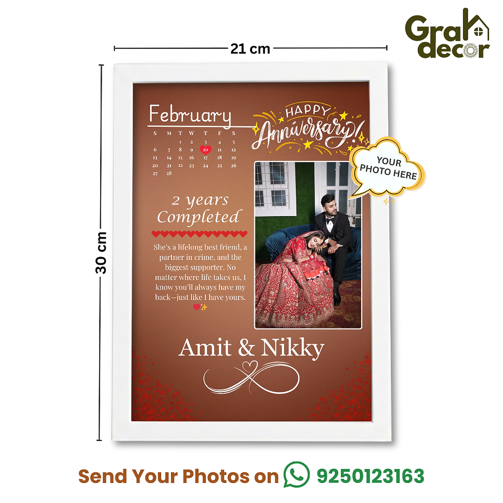 Thumbnail: Personalized Happy Anniversary Photo Frame for new couple