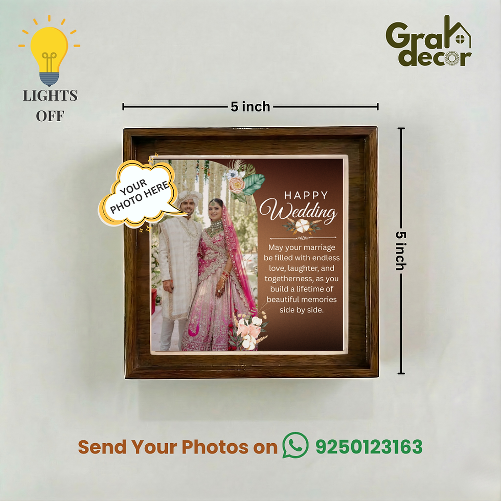 Thumbnail: Happy Couple Transparent Frame – Wooden Wedding Gift for Friends