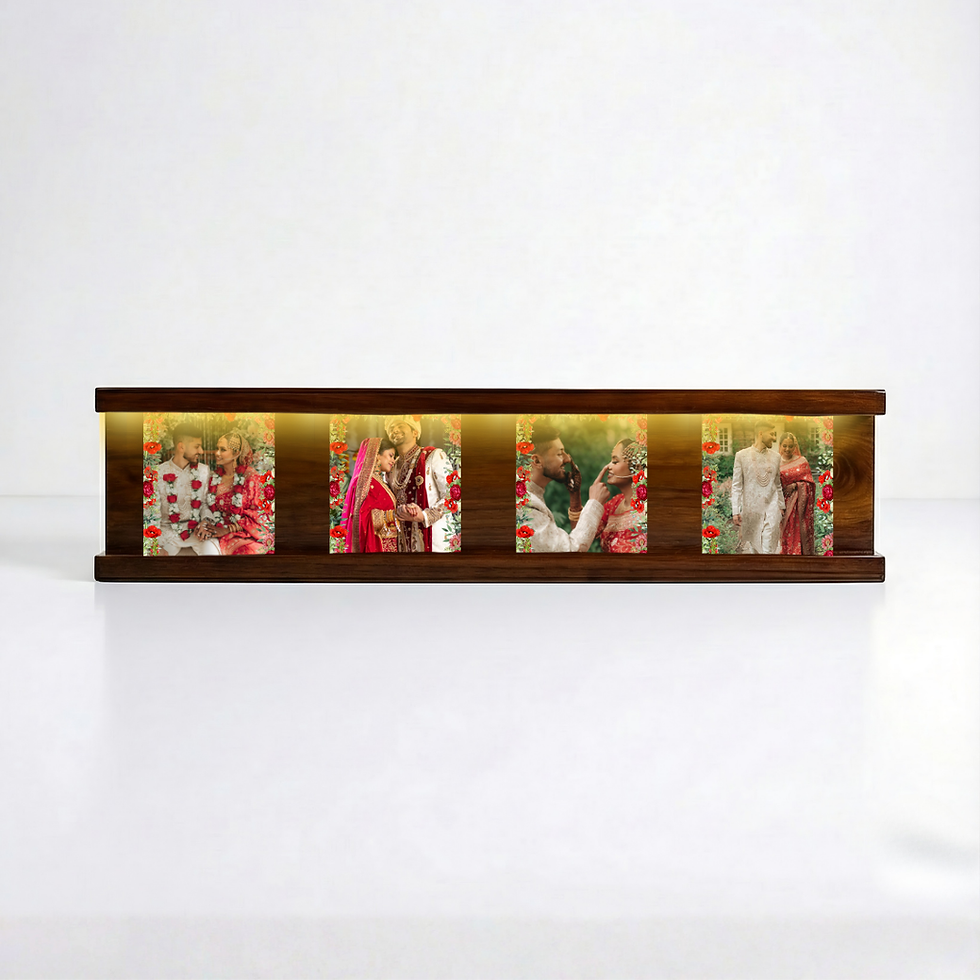 Thumbnail: Wedding Story 4 Photo LED Wooden Polaroid Display