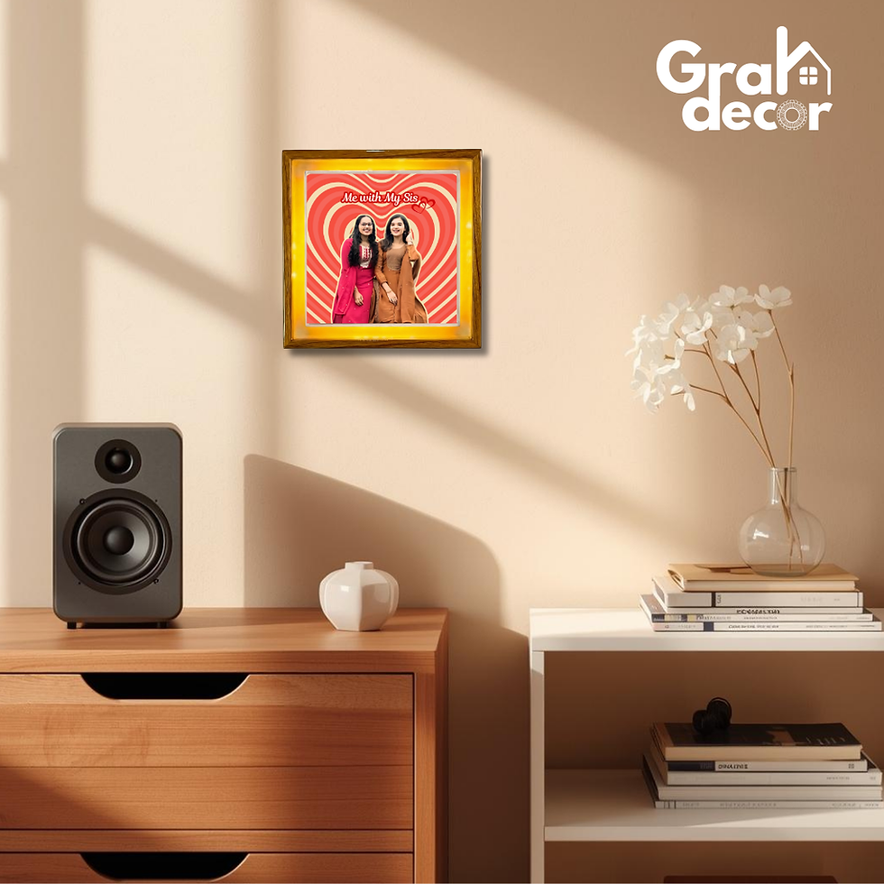 Thumbnail: Raksha Bandhan Gift for Sister – Small Wooden Floating Photo Display