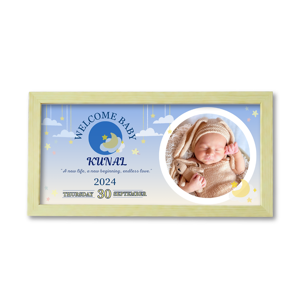 Thumbnail: Customise Landscape Photo Frame for New Born Baby – 6x8 Inch Gift