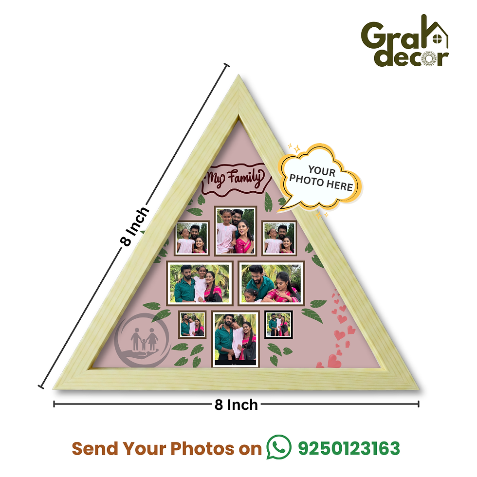 Thumbnail: Triangle Photo Frame for Family – Custom Gift for Cherished Moments