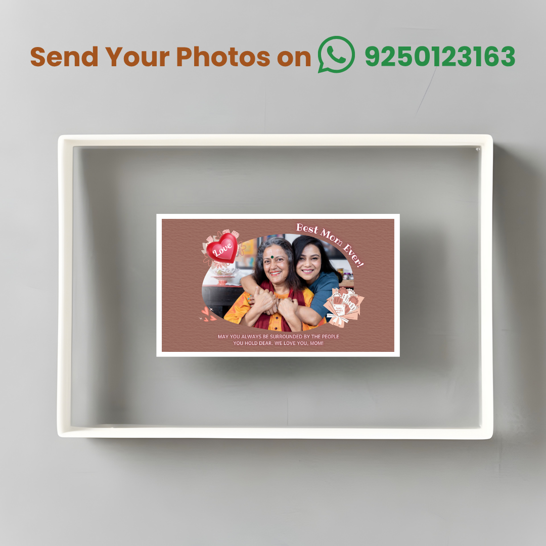 Acrylic White Frame – Elegant Mother Theme (12x8 inch)