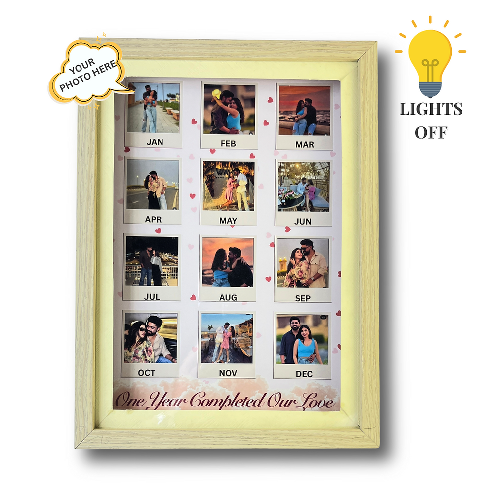 Thumbnail: Love Anniversary Custom Shadow Box – A4 Frame in Brown with Couple's Name