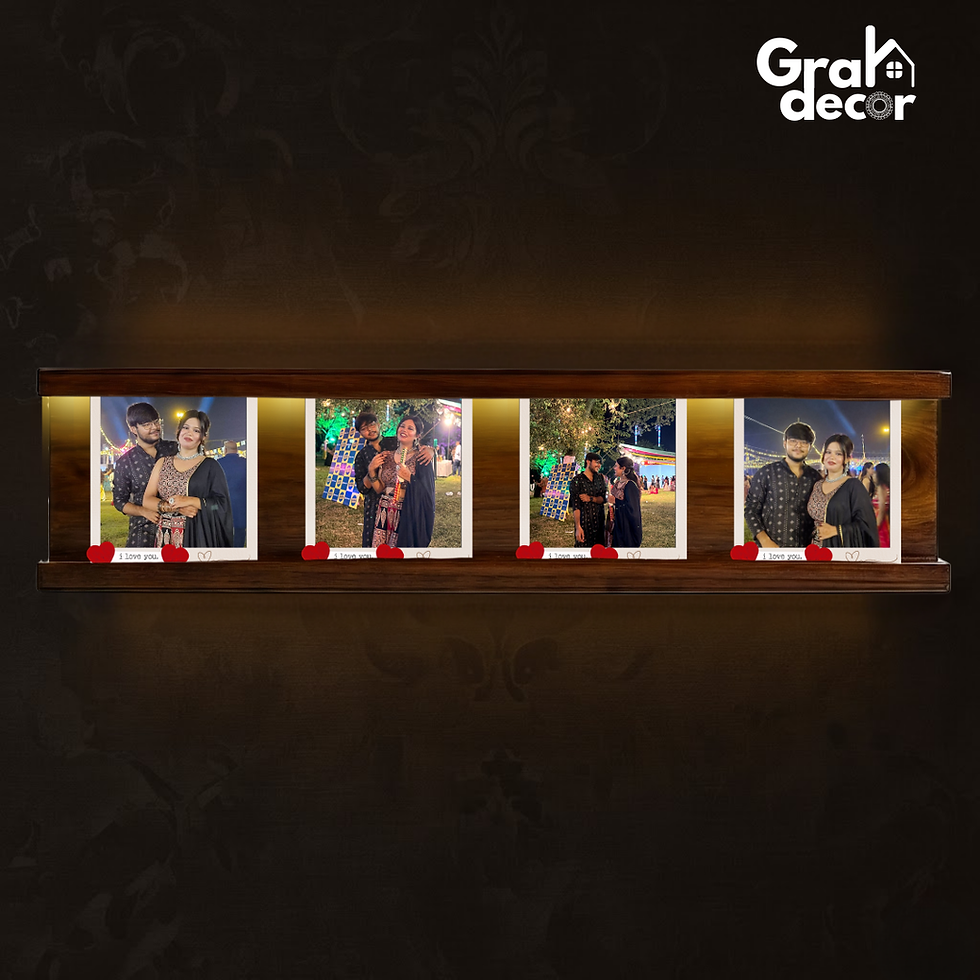 Thumbnail: Best Sister 4 Pic Light Wooden Polaroid Memory Frame