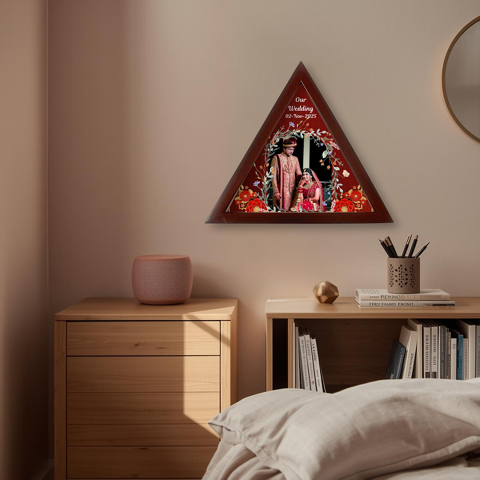 Thumbnail: Gift for Bride and Groom – Wedding Triangle Frame