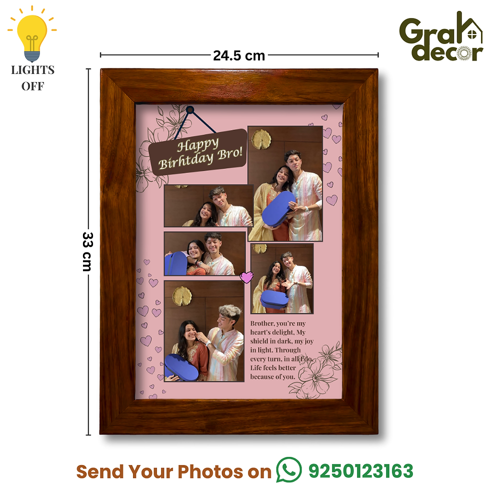 Thumbnail: Bro Vibes Wooden Shadow A4 Wall Decor