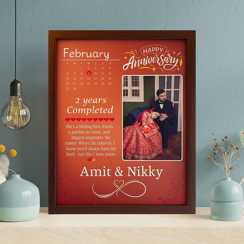 Thumbnail: Personalized Happy Anniversary Photo Frame for new couple