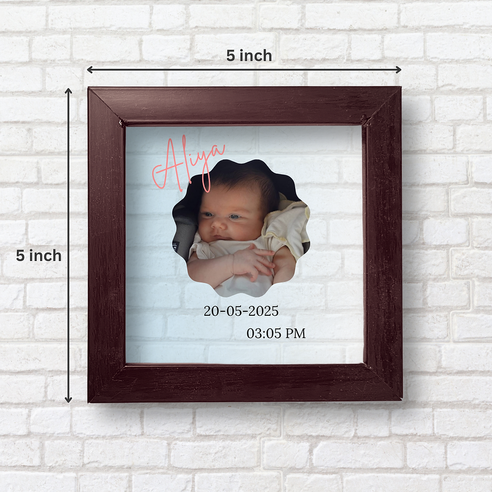 Thumbnail: Mini Baby Transparent Frame – Birth Detail Gift