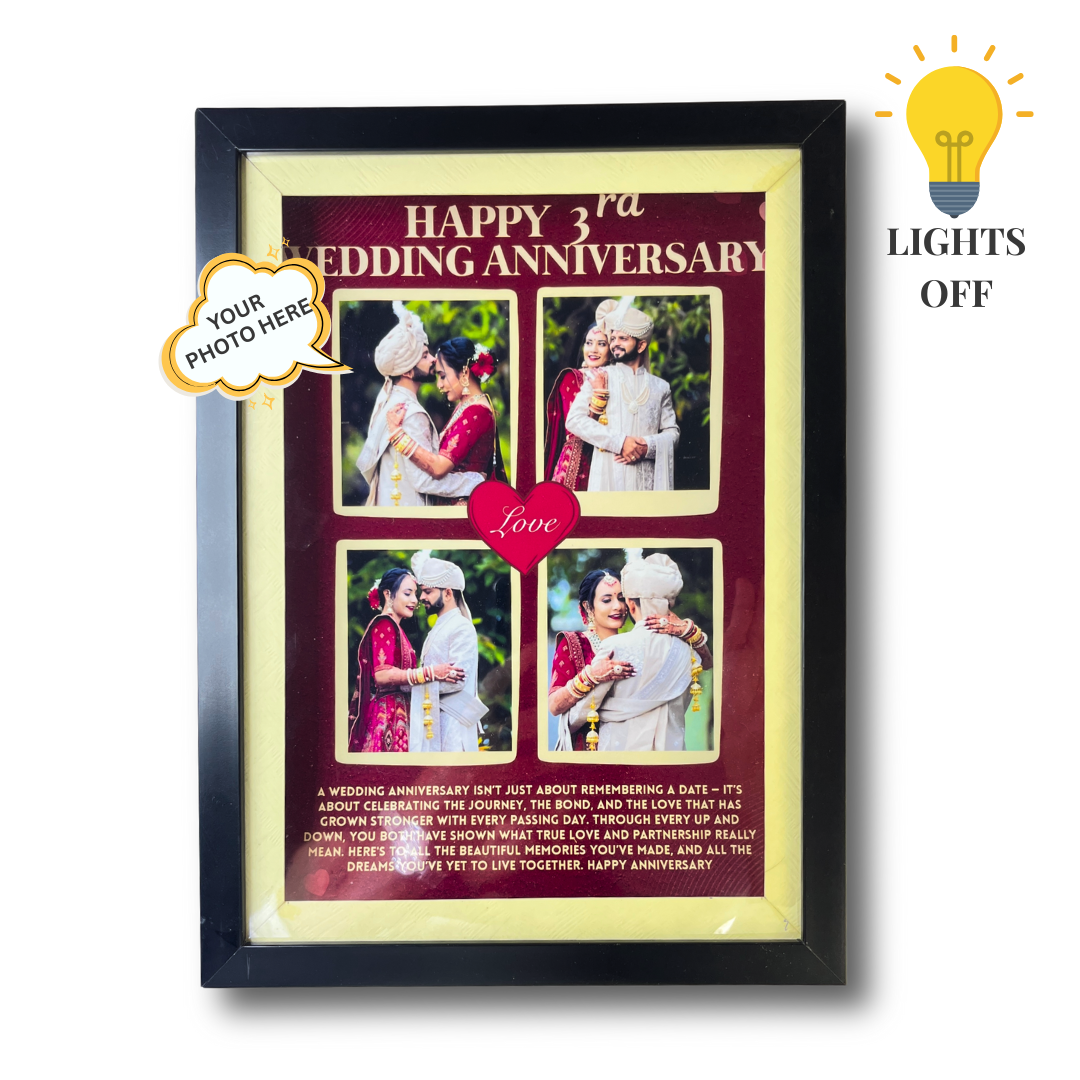 Anniversary Memory Shadow Box Frame – Personalized A4 Wall Gift