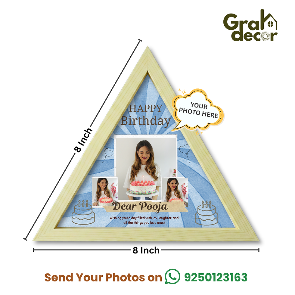 Thumbnail: Triangle Decor Frame for Birthdays – Surprise Loved Ones with a Custom Touch