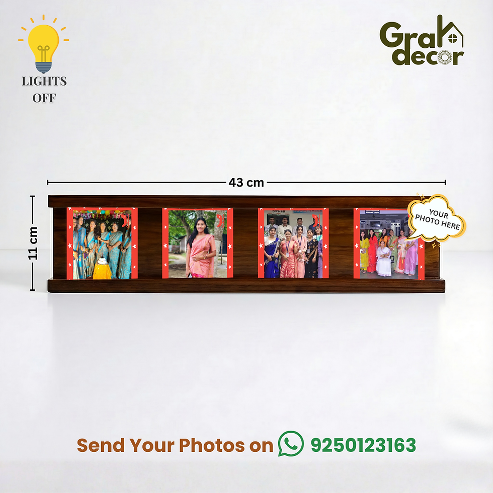 Thumbnail: Best Teacher 4 Pic Illuminated Wooden Polaroid Display