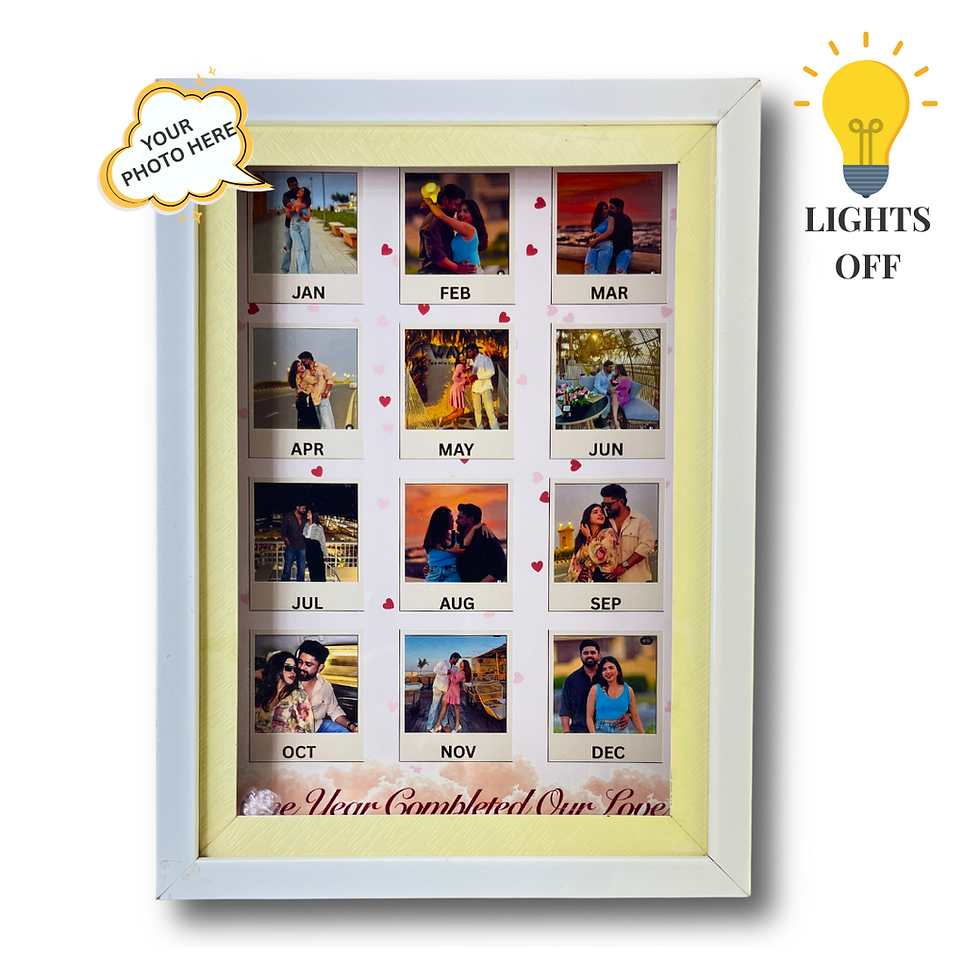 Thumbnail: Love Anniversary Custom Shadow Box – A4 Frame in Brown with Couple's Name