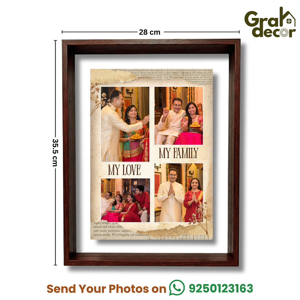 Thumbnail: Transparent White Frame – Family Memories (12x8 inch)