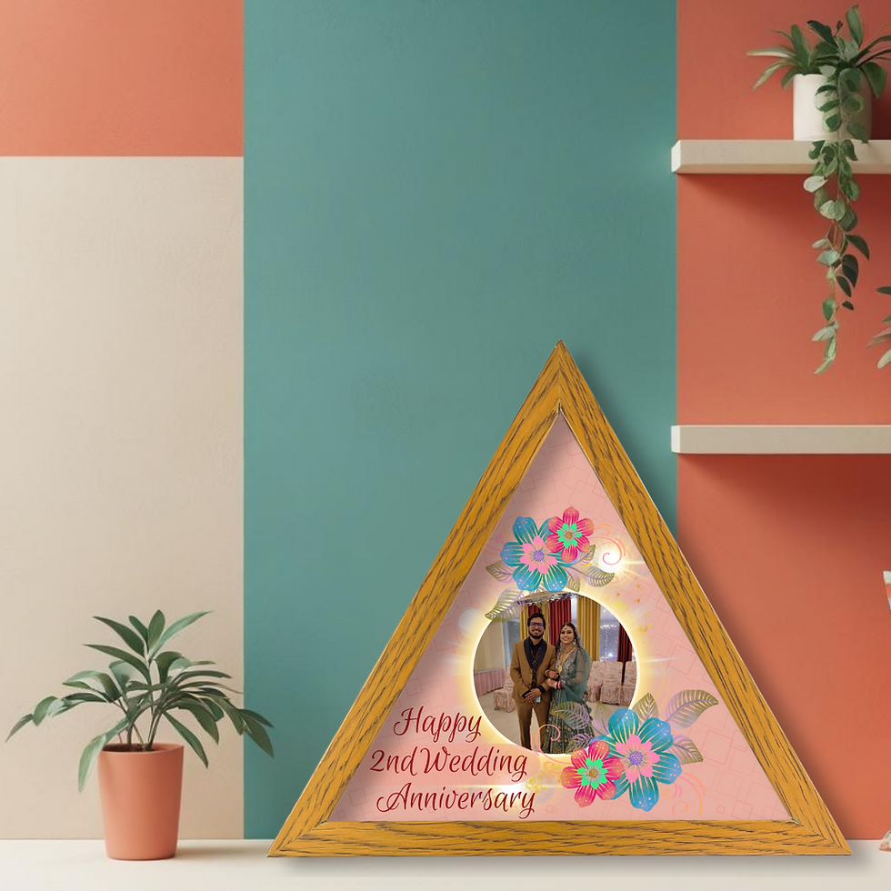 Thumbnail: Triangle Anniversary Frame – Romantic Photo Display