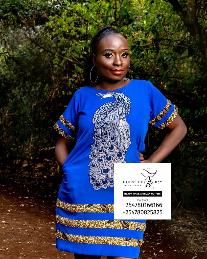 Thumbnail: short ankara beaded dress