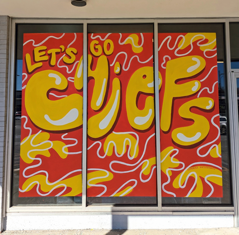 Kansas City Chiefs Window Painting