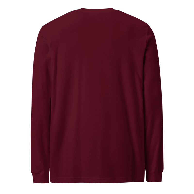 Thumbnail: - BURGUNDY POKER HAPPY UNISEX LONG SLEEVE SHIRT -