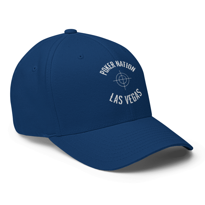 Thumbnail: - ROYAL BLUE POKER NATION LAS VEGAS FLEXFIT CLOSED-BACK STRUCTURE  CAP -