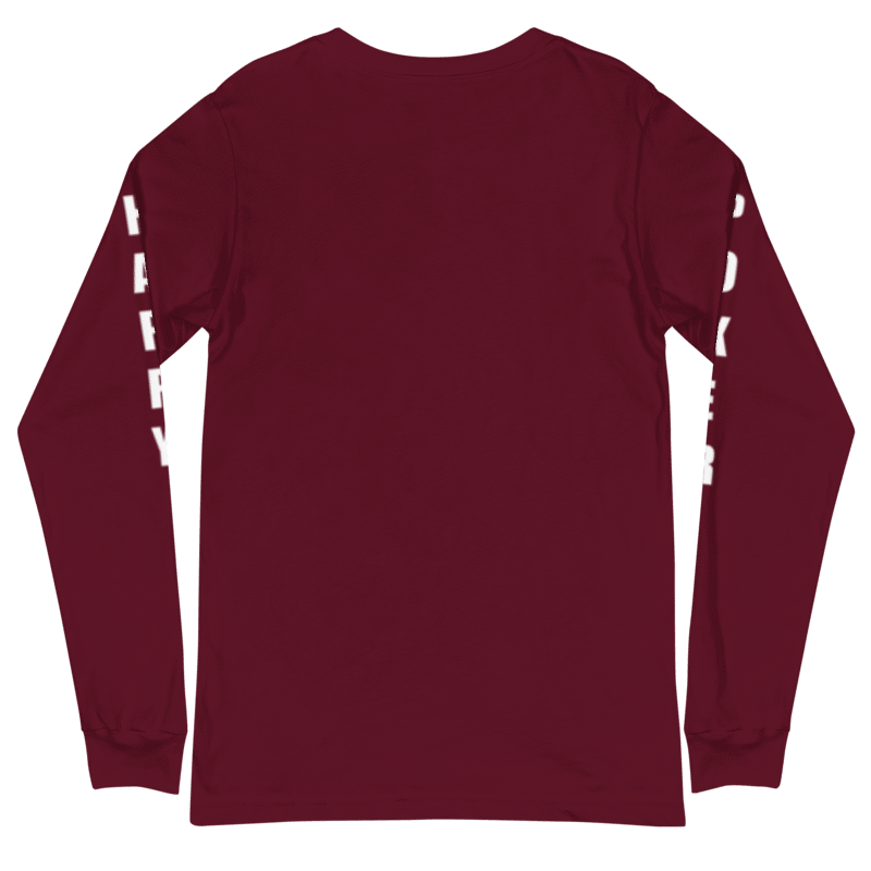Thumbnail: - BURGUNDY POKER HAPPY UNISEX LONG SLEEVE SHIRT -