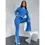Thumbnail: - LADIES COLOR BLOCK SHORT TOP SPLIT PANTS KNIT SET -