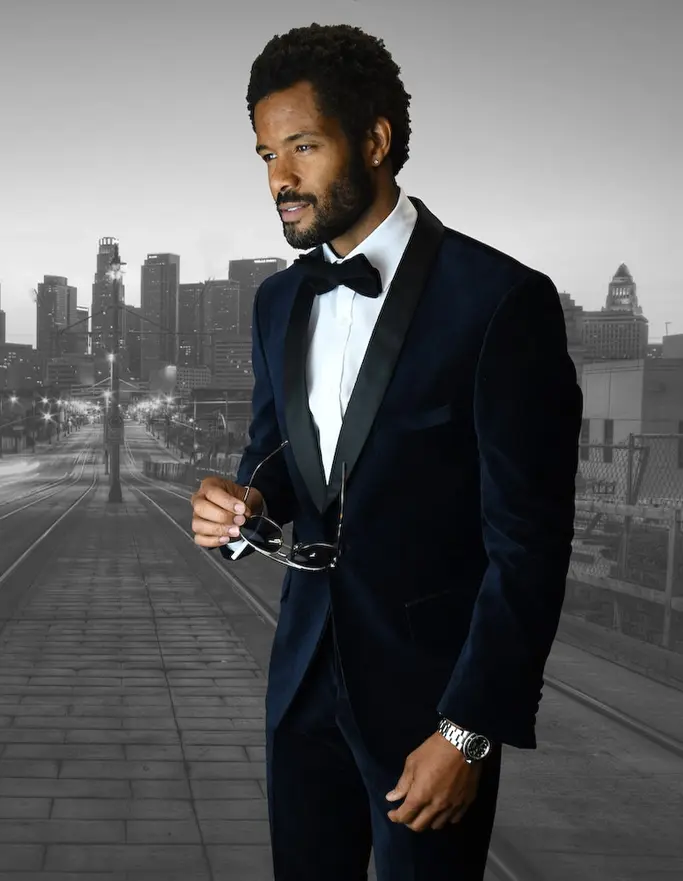 Thumbnail: Classic Satin Lapel Men's Tuxedo Set
