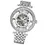 Thumbnail: - LADIES SILVER LINK SKELETON AUTOMATIC WATCH -