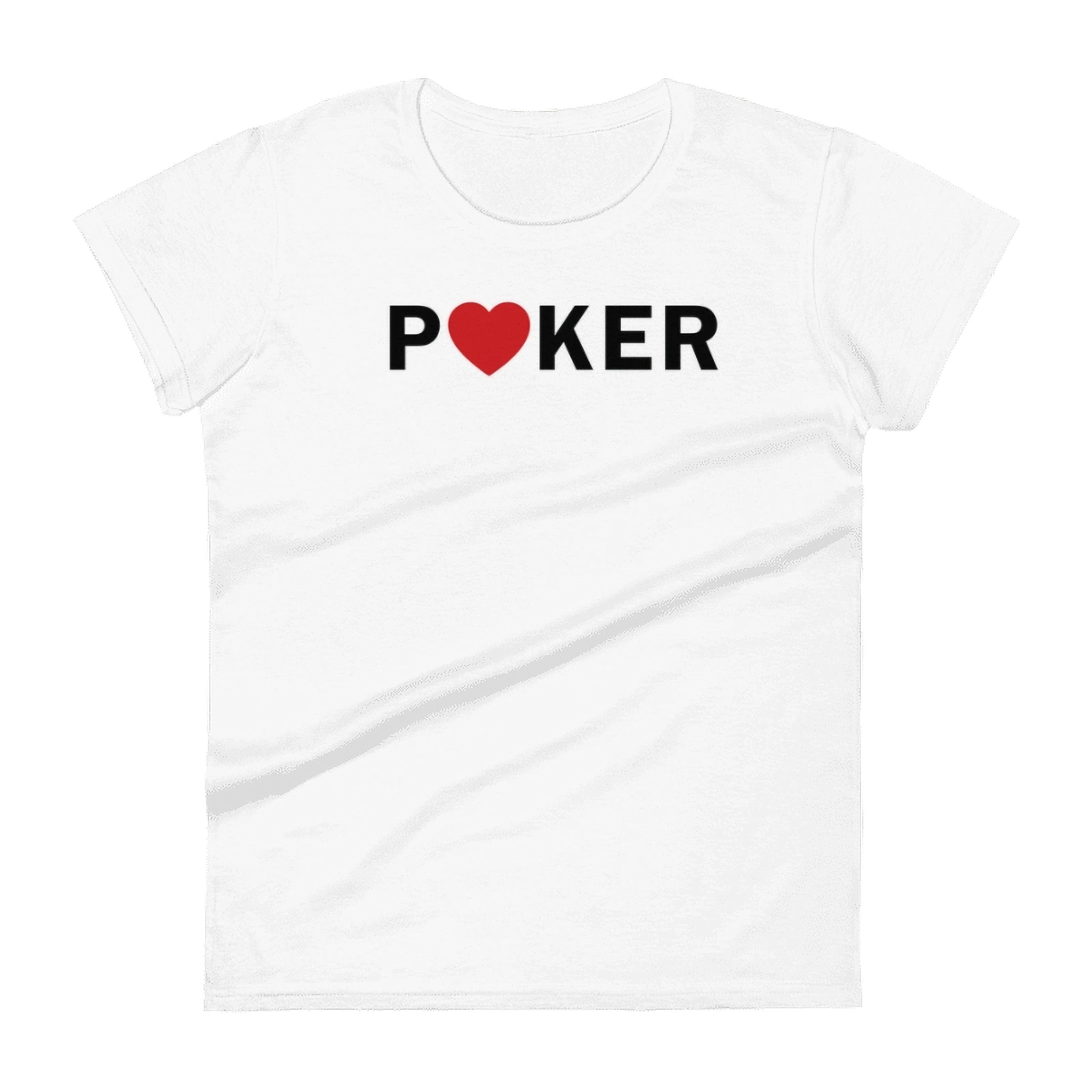 - WHITE POKER LOVE WOMEN'S FITTED T-SHIRT -