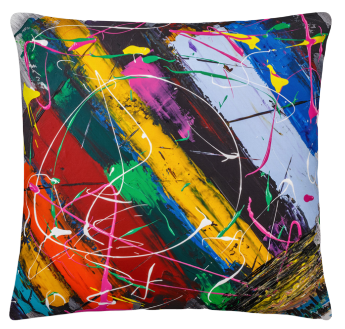 (2) 22" x 22" Dbl. - Sided Print Pillows, Available w/Area Throw Rug
