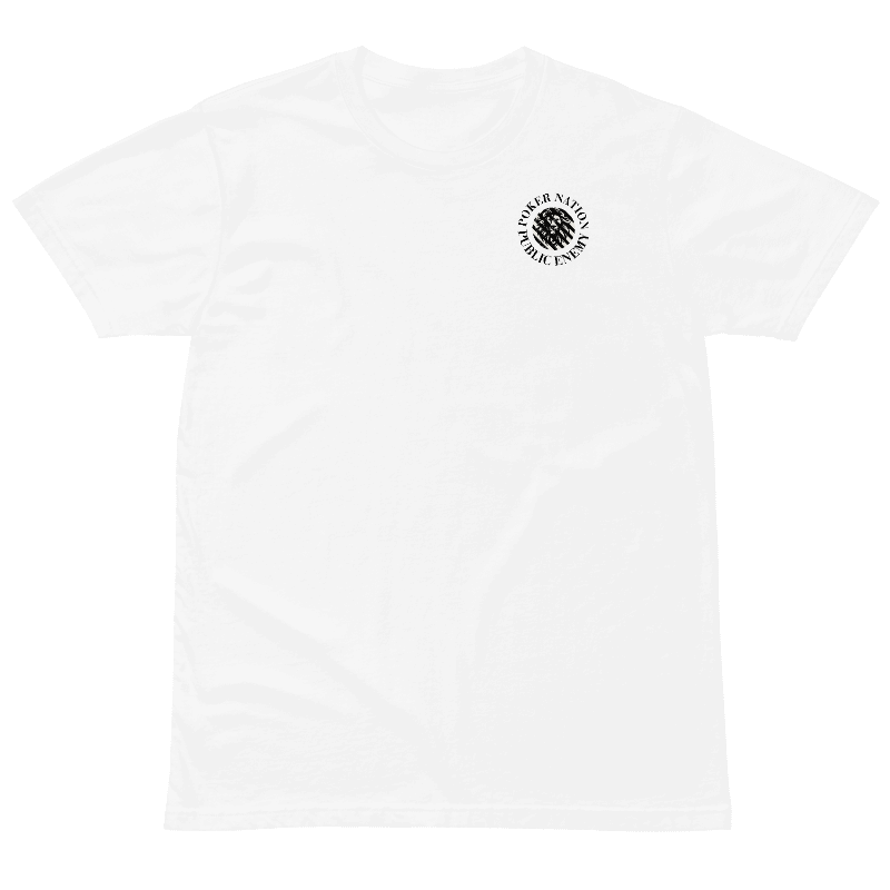 Thumbnail: - WHITE POKER NATION PUBLIC ENEMY SPORTSWEAR UNISEX PREMIUM T-SHIRT -