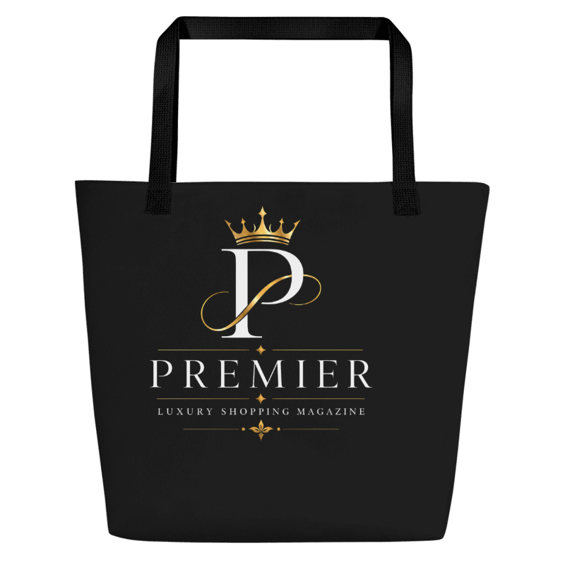 - PREMIER GOLD/BLACK GRAPHIC LARGE TOTE BAG WITH POCKET -