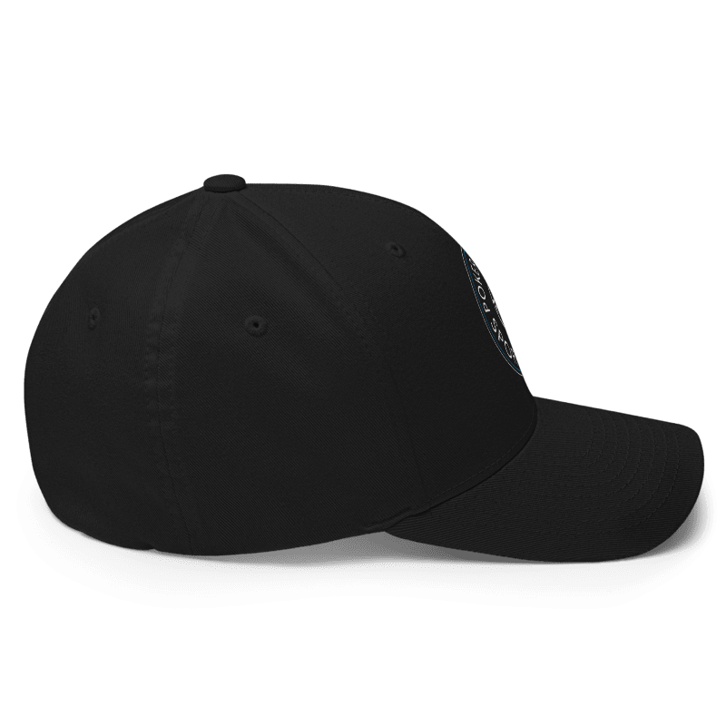 Thumbnail: - BLACK POKER NATION BLUE LINE FLEXFIT CLOSED-BACK STRUCTURED CAP -