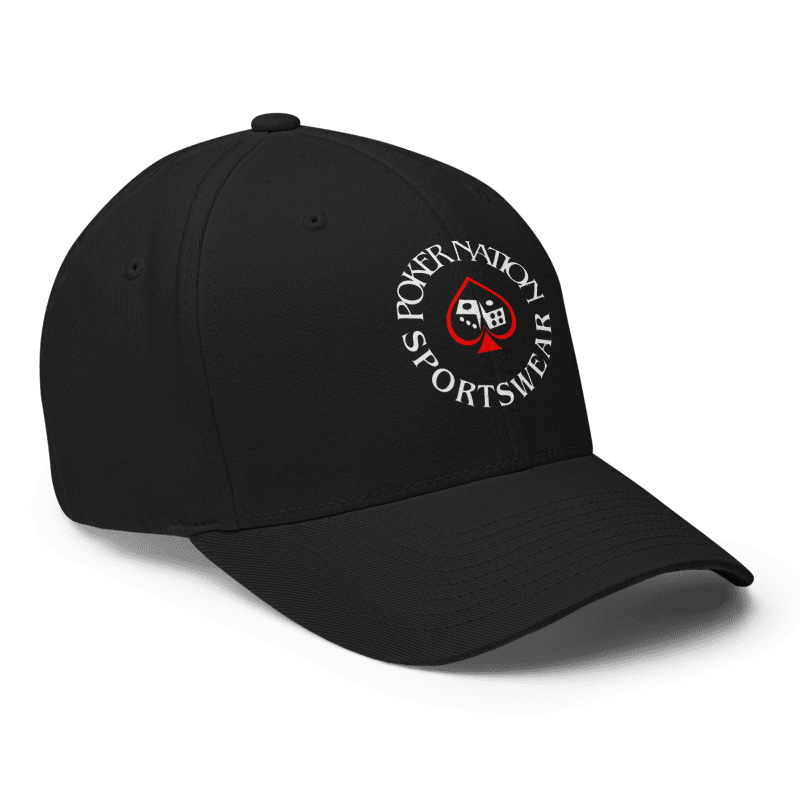 Thumbnail: - BLACK POKER NATION CLOVER & DICE FLEXFIT CLOSED-BACK STRUCTURED CAP -