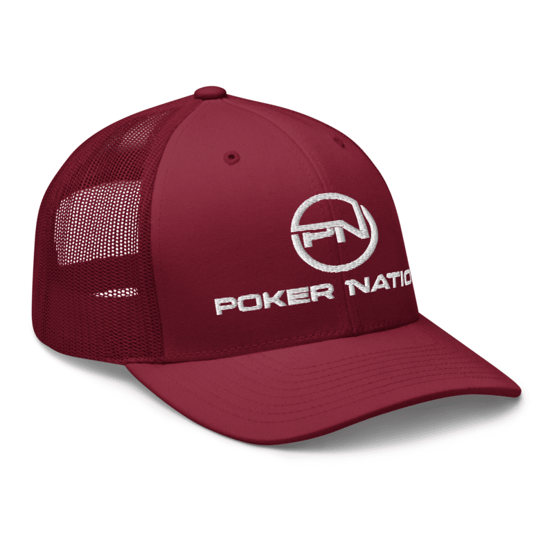 Thumbnail: - BURGUNDY POKER NATION RETRO TRUCKER HAT -
