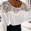 Thumbnail: Chiffon Lace Tie Blouse