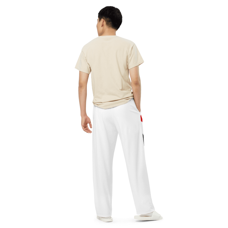 Thumbnail: - WHT/RED ART DECO UNISEX WIDE-LEG JOGGERS -