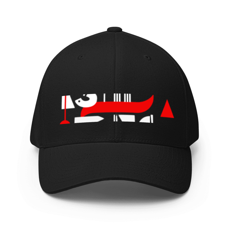 - BLACK DESIGNED CHAOS FLEXFIT CLOSED-BACK STRUCTURE CAP -