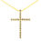 Thumbnail: Yellow Gold Over Silver 1.0 Ct Diamond Cross Necklace