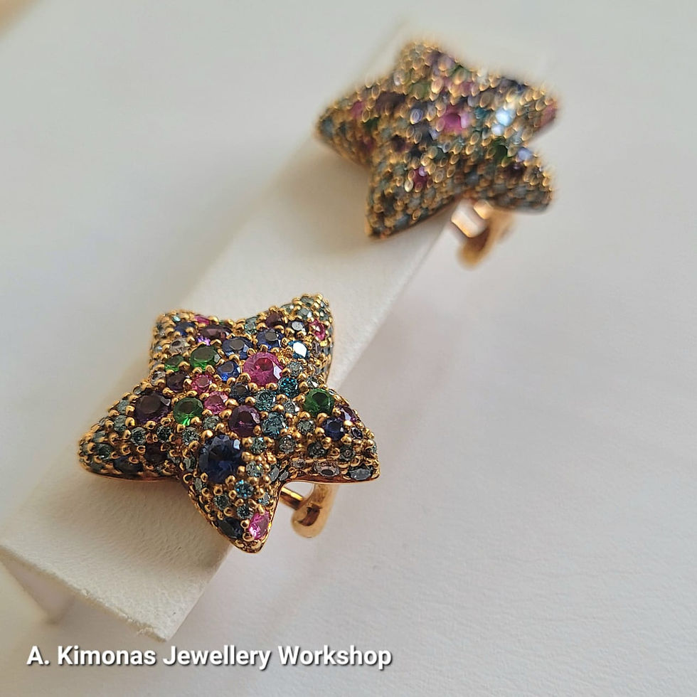 Μικρογραφία: A majestic Colorful Set of Diamond Earrings, Necklace and Ring