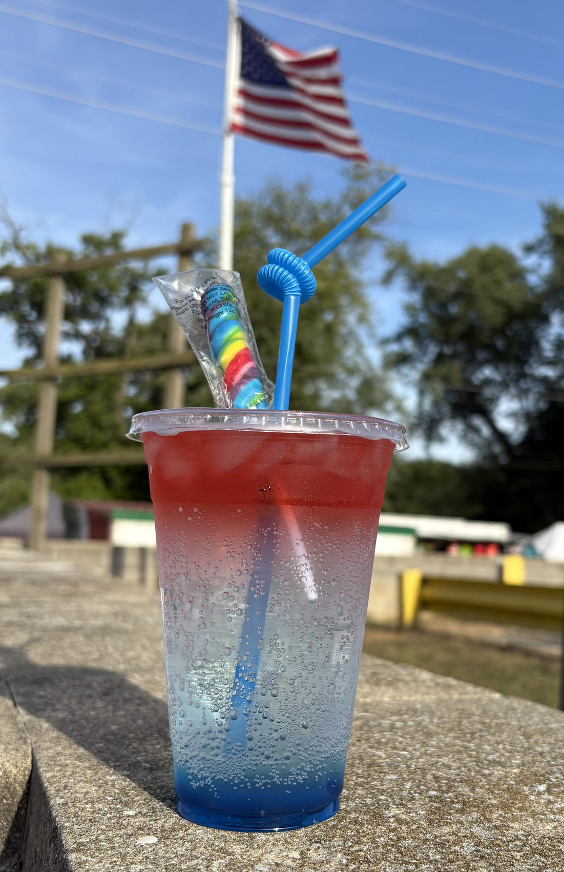 Colorful red white and blue seasonal lemonade