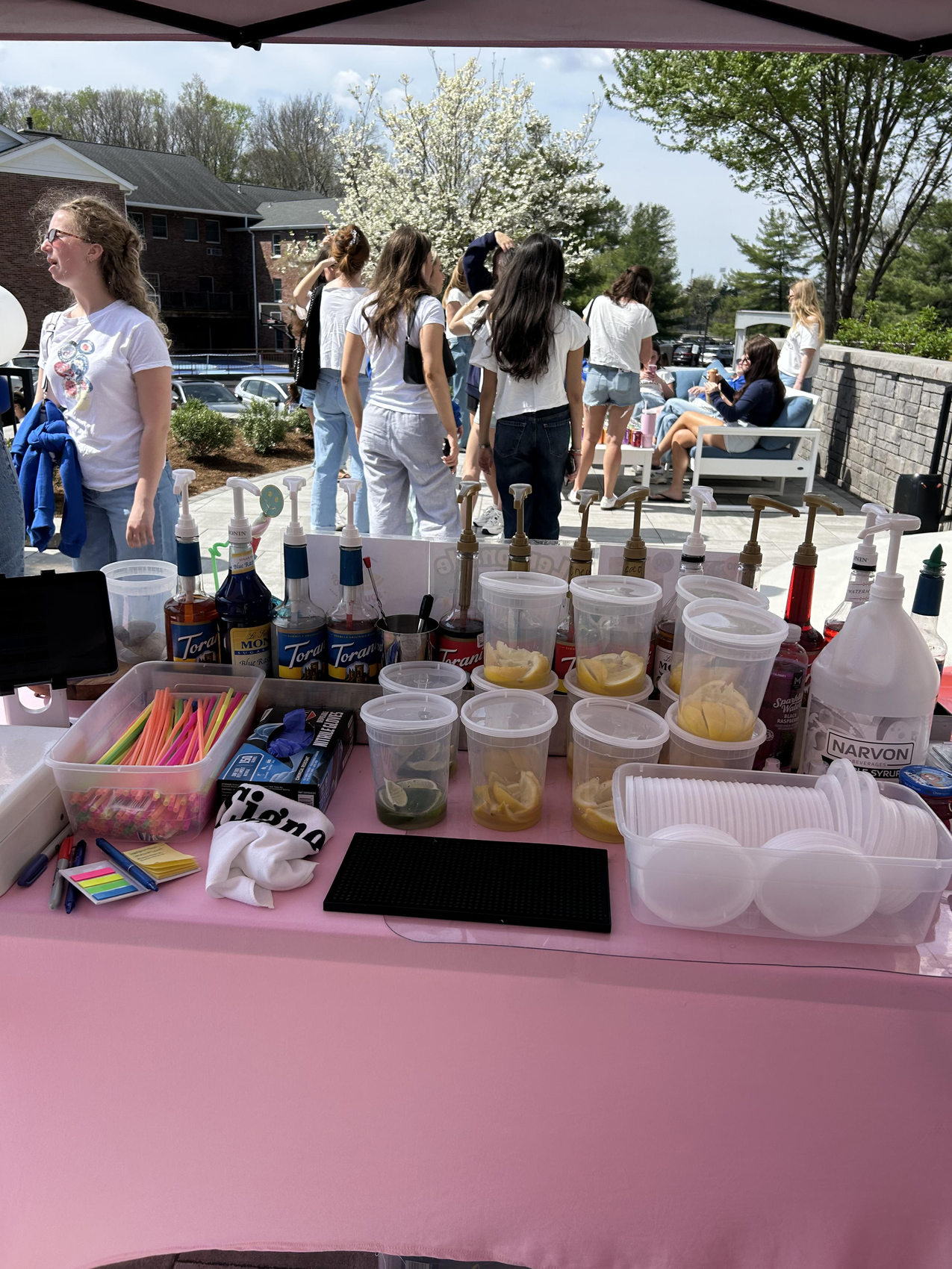 Behind the counter at a Squeezy Pop market event