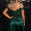 Thumbnail: Emerald cold shoulder dress